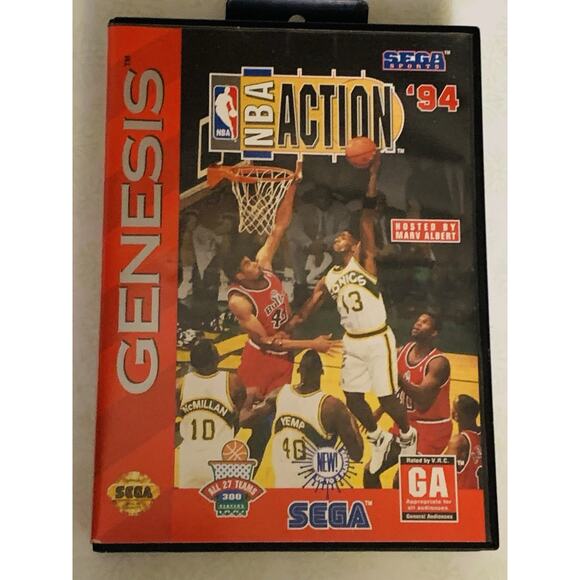 NBA Action '94 (Sega Genesis, 1994) In Case With Manual - Picture 1 of 4